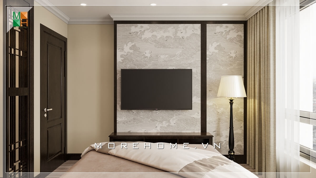 Thiết kế nội thất phòng ngủ master gỗ tự nhiên phong cách tân cổ điển thiết kế nội thất chung cư