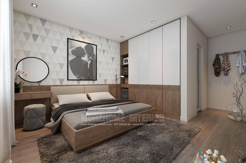 Thiết kế nội thất phòng ngủ chung cư đơn giản