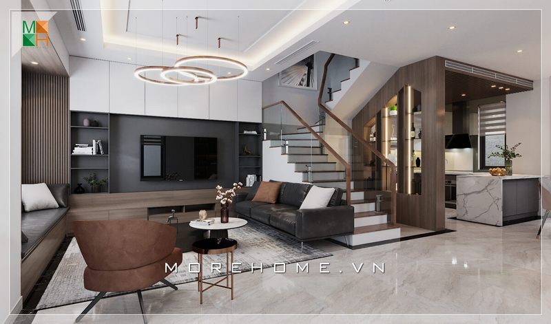 Chiêm ngưỡng mẫu thiết kế phòng khách biệt thự đẹp với nội thất cao cấp được bố trí hợp lí cuốn hút mọi ánh nhìn