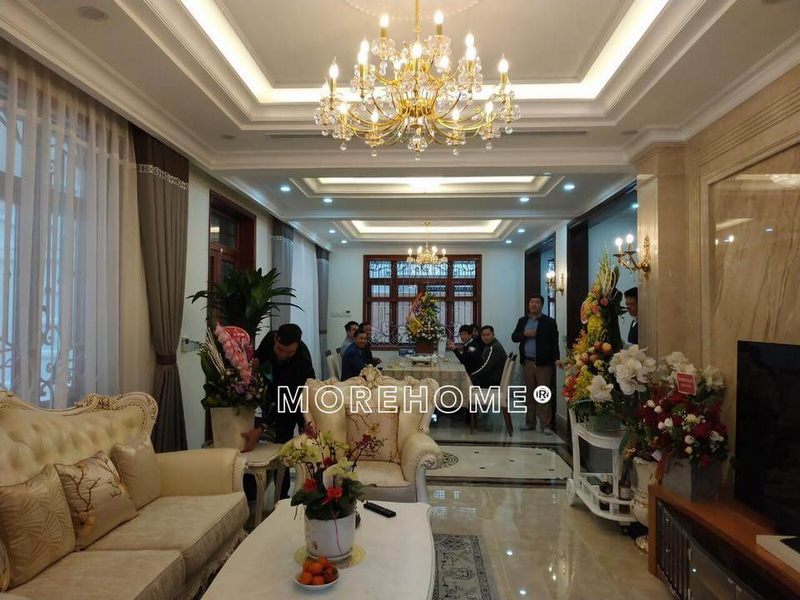 Thi công nội thất tân cổ điển phòng khách biệt thự