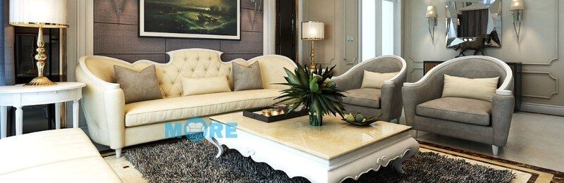 Sofa tân cổ điển MS-034 với các kiểu dáng từ đơn giản đến cầu kỳ cho phòng khách biệt thự