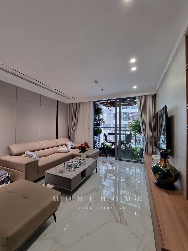 Thi công phòng khách chung cư nội thất hiện đại tiện nghi cao cấp, thoải mái trong quá trình sử dụng hằng ngày